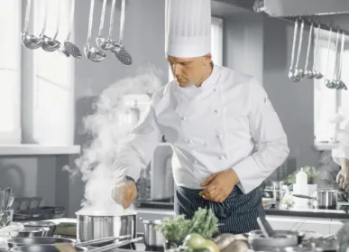 Chef in a commercial kitchen