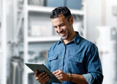Professional man holding a clipboard